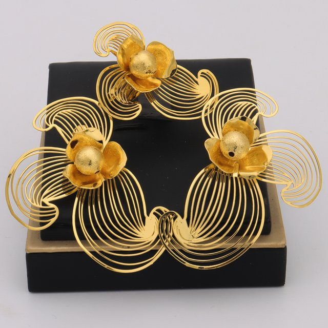 LETINGSHA Schmuck-Set, Blume Form, Ohrring und Ring, Damen - Bild 1