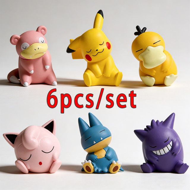 Bandai Pokémon Schlaf-Serie Modellfiguren, 6-teiliges Set - Bild 1