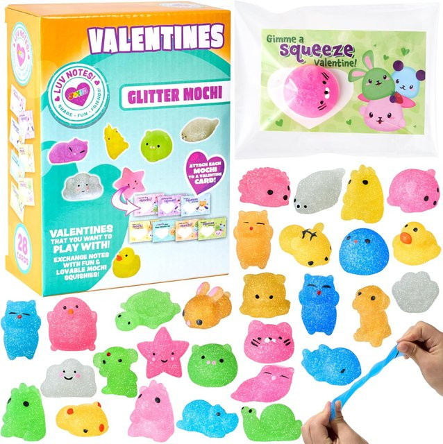 Discover Intime 28-teiliges Set Glitzer-Mochi-Squishy-Spielzeug zum Kneten - Bild 1