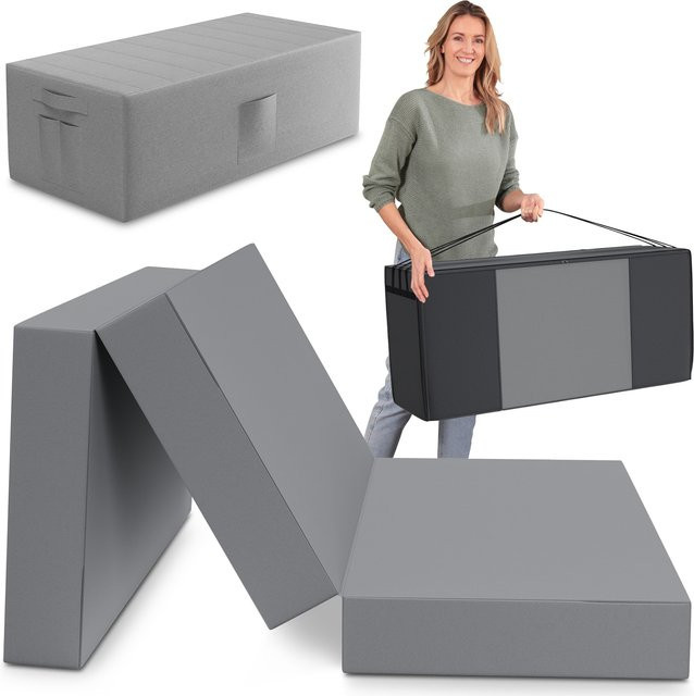 eloneo Spar-Set Klappmatratze Gästematratze Grau inklusive Husse und Transporttasche, B/T/H: 120 x 195 x 15 cm - Bild 1