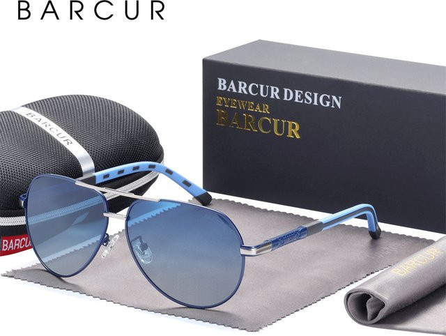 BARCUR Sonnenbrille Aviator, polarisiert, Unisex, Farbverlaufslinse - Bild 1