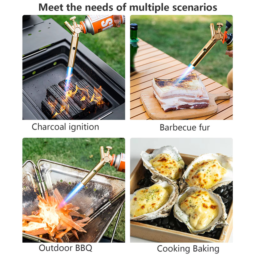 BISINNA Butangasbrenner Gold – Tragbare Flammenpistole für Camping, Grillen und Kochen - Bild 6