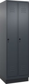 C+P Spind Classic PLUS Spind mit Sockel, 2 Abteile, Anthrazit/Schwarz, H x B x T: 195 x 60 x 50 cm - Bild 1