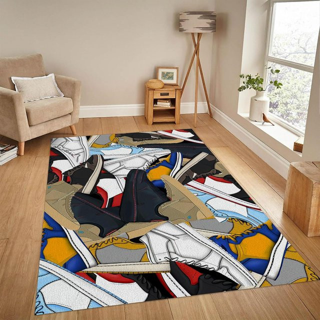 Dekorativer Bereichsteppich mit Basketballschuh-Motiv von HGHT, waschbar, B/T: 60 x 40 cm, Mehrfarbig - Bild 1