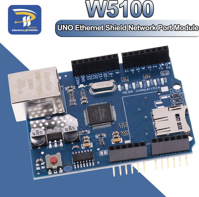 Wiznet UNO Ethernet Shield mit W5100 R3 für Arduino Mega2560 1280 328 inklusive Micro SD Karten Slot und Netzwerk Port in Blau - Bild 1