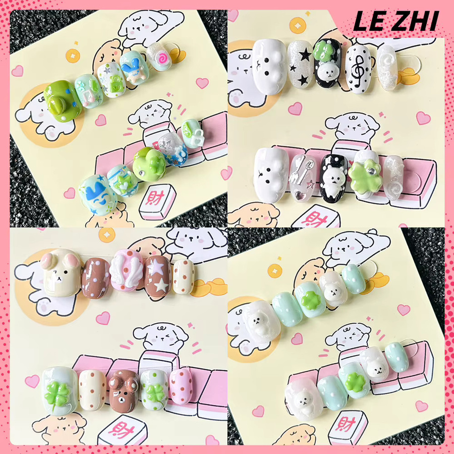 Keeppley Press On Nails, Rilakkuma Weißer Bär, Glänzend, Unisex - Bild 1