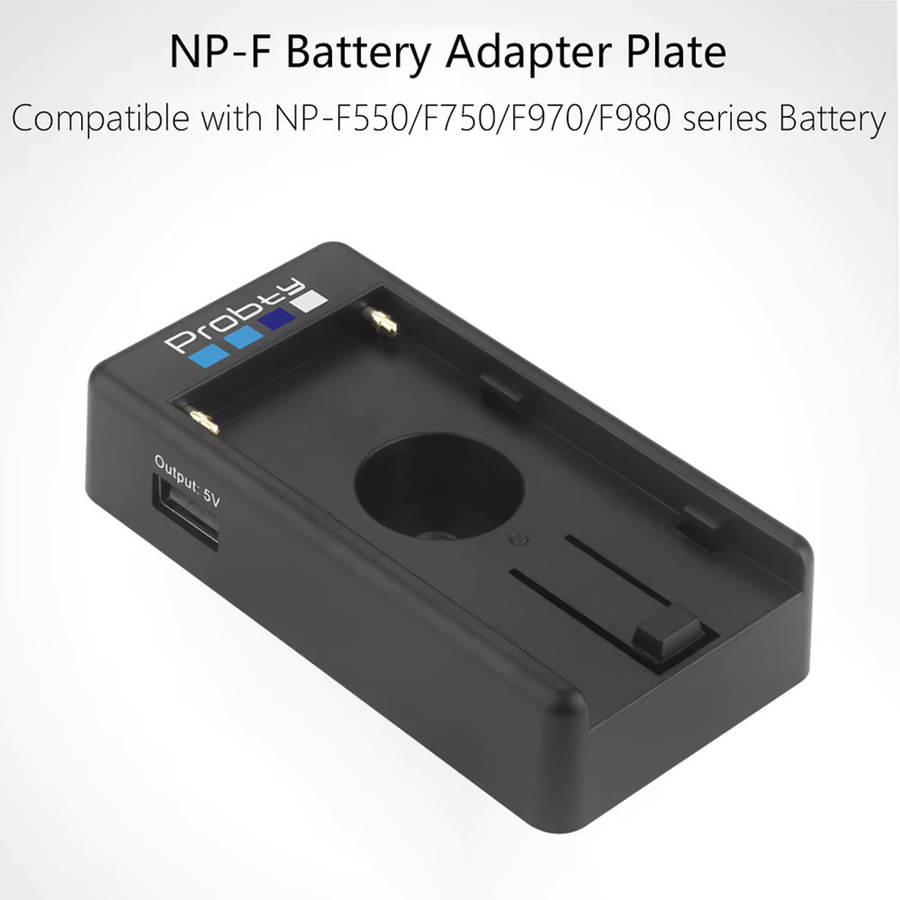 Probty DSLR-Kameraklemme NP-F Akku-Adapterplatte für Sony NP-F-Akkus mit 8,4 V/7,4 V Ausgang in Schwarz - Bild 2