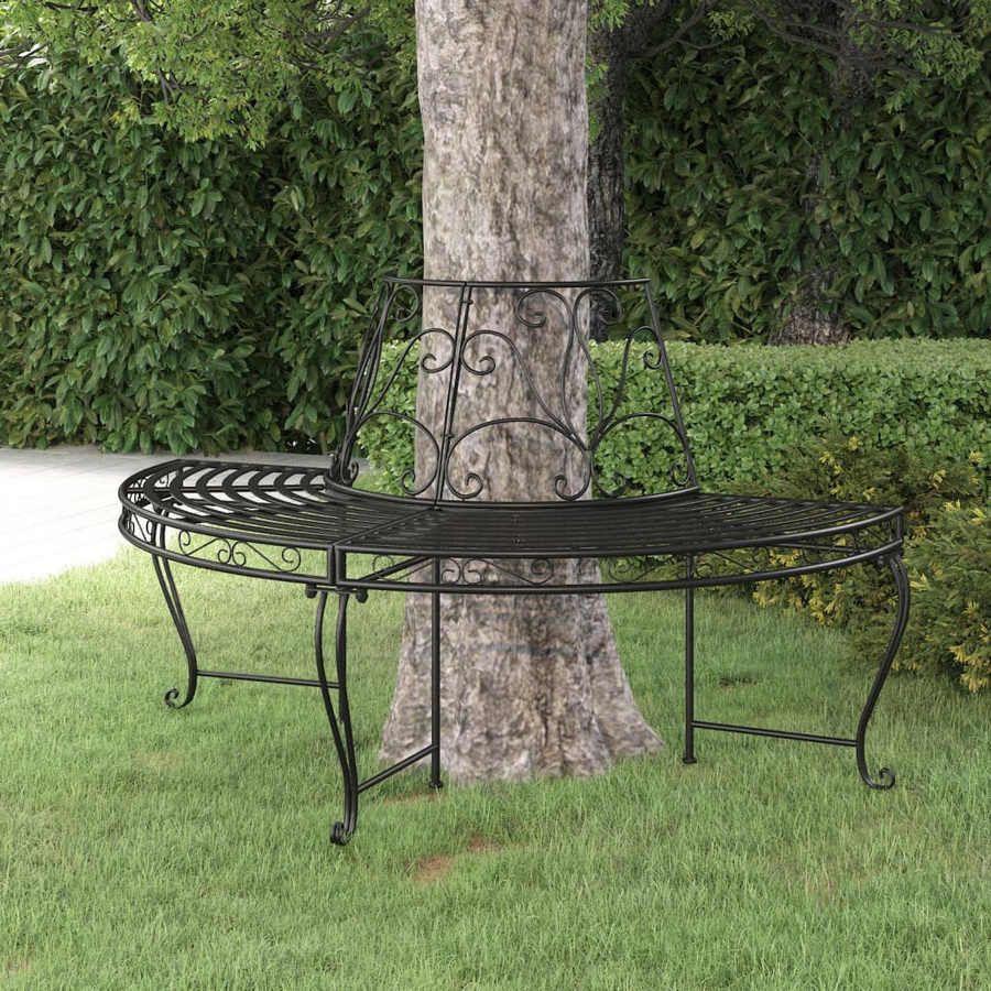 Halbkreisförmige Baumumrandung aus schwarzem Stahl von VD Home Furnishing mit Durchmesser: 160 cm - Bild 2