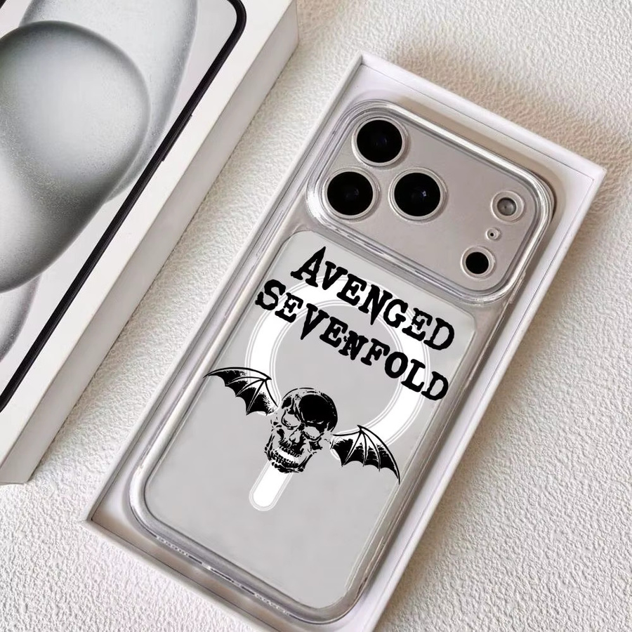 Transparente Magnetische Handyhülle im Avenged Sevenfold Band Design für Apple iPhone 17 16 15 14 13 12 Pro Max Plus kompatibel mit kabellosem Laden - Bild 2