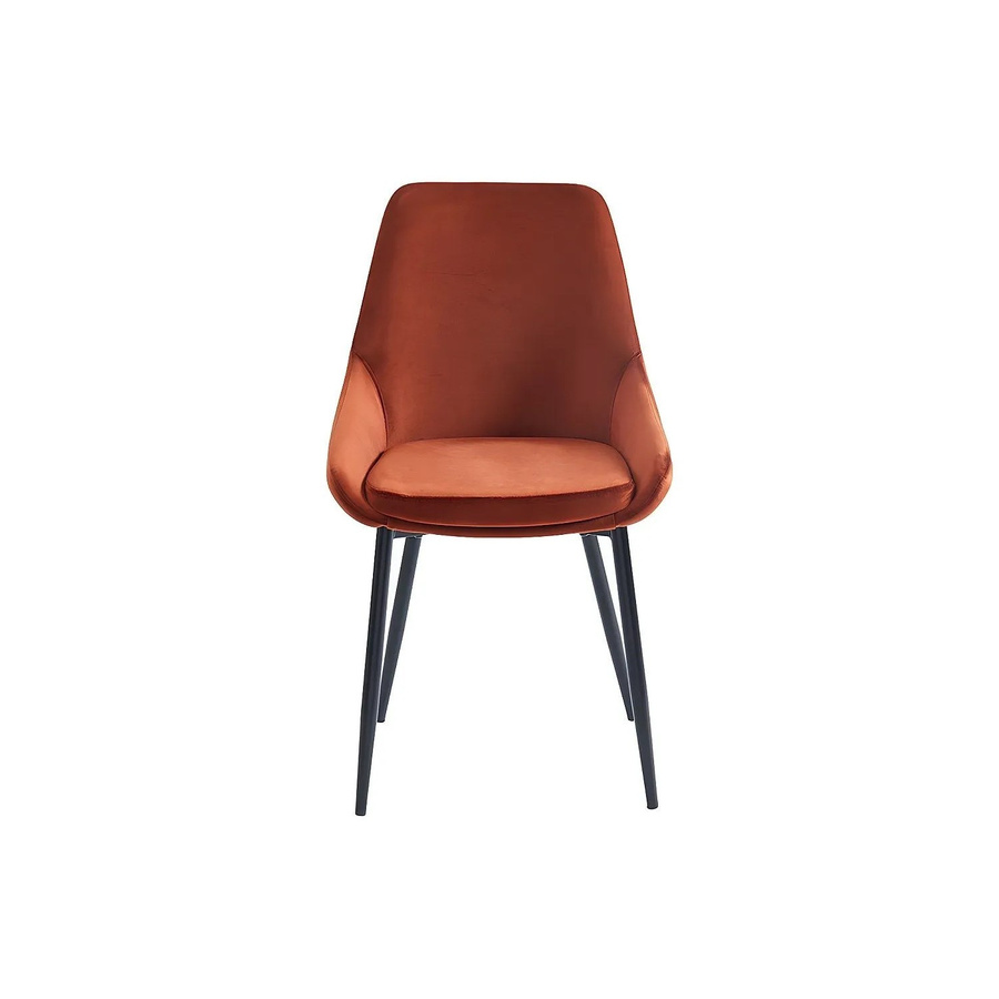 Vente-unique Stuhl Masurie in Terracotta aus Samt mit Metallgestell, Breite: 49 cm - Bild 2