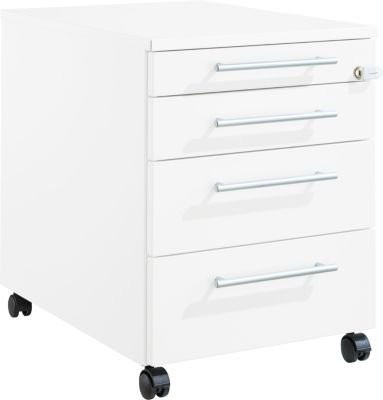 Schäfer Shop Pure Rollcontainer 1233 mit Utensilienauszug und 3 Schubladen, abschließbar, weiß, B: 43,4 cm, T: 60,0 cm, H: 57,0 cm - Bild 1