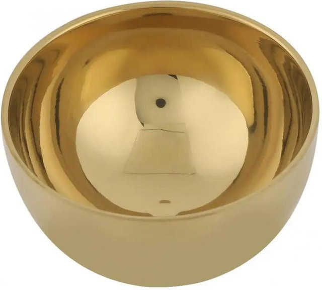 Yiran Furniture Thermoisolierende Suppenschüssel aus Edelstahl in Beige und Gold, Durchmesser: 11,5 cm - Bild 1