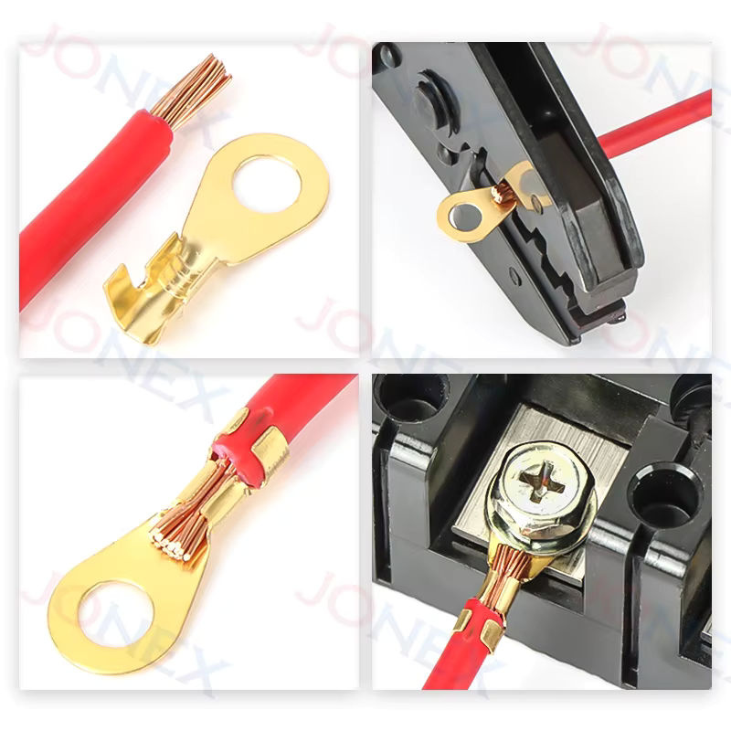 100 Stück Jonock Ring Crimp Terminals aus Messing in Gold für elektrische Drahtanschlüsse M3 M4 M5 M6 M8 M10 - Bild 2