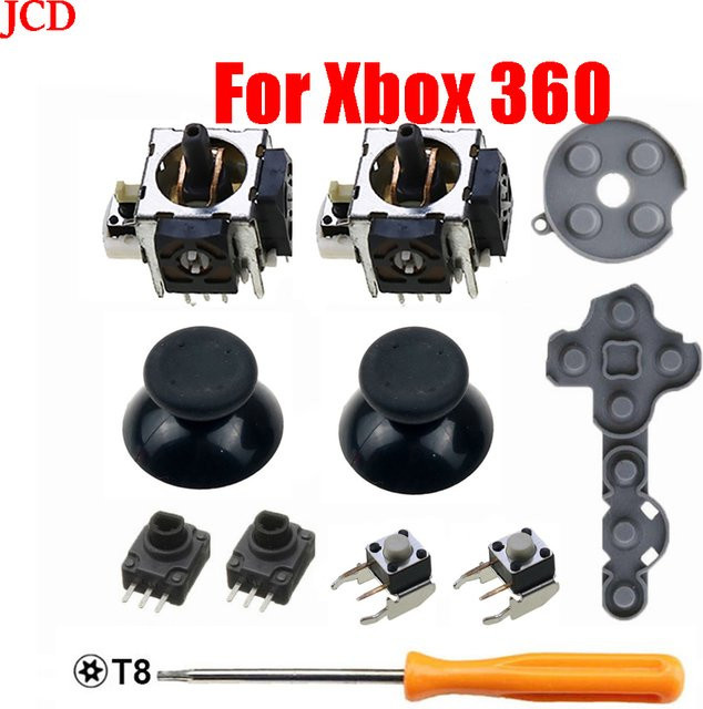 JCD 11-in-1 Reparatur-Set für Xbox 360 Controller mit Analogstick-Sensoren, Potentiometern, Daumengriffen und Trigger-Schaltern - Bild 1