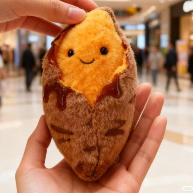 Linyi toy Geröstete Süßkartoffel Plüsch Schlüsselanhänger, Stoffpuppe, orange - Bild 1