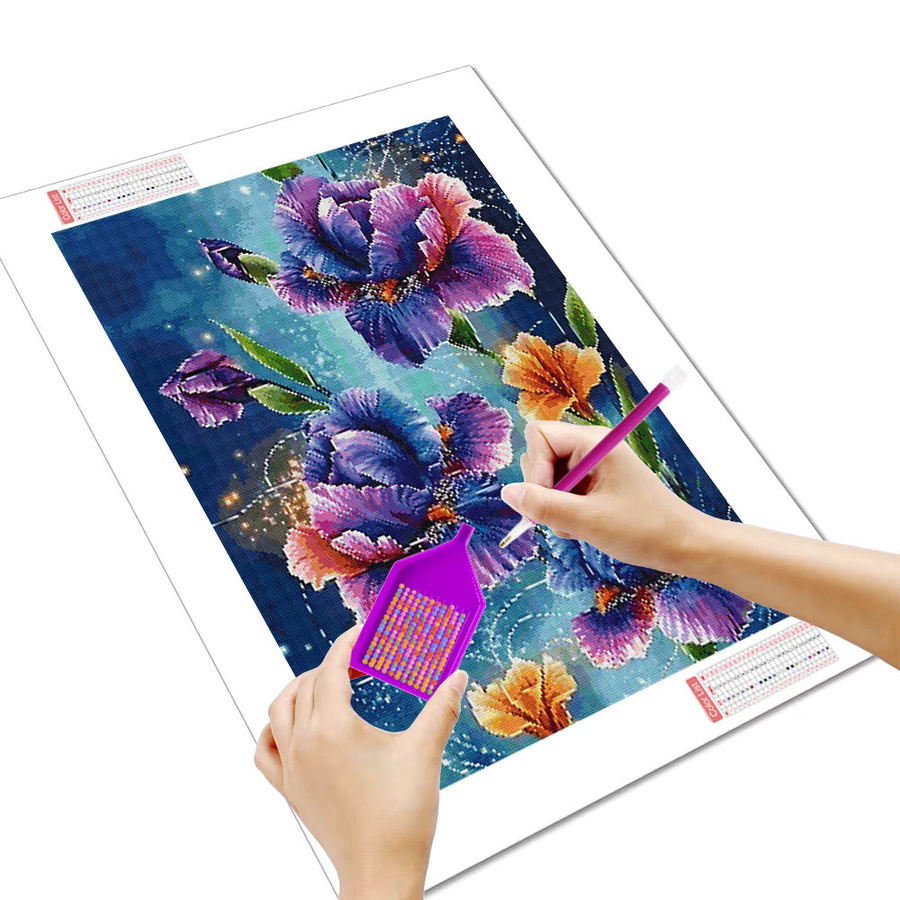 Huacan Diamond Painting Set mit floralem Motiv in Multicolour, Rundsteine, Breite: 20 cm, Höhe: 30 cm - Bild 2