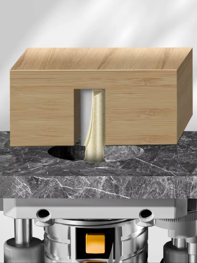 JGZUI Profi-Fräser für Holz zur Bodenreinigung, zum Nutenfräsen und Gravieren mit 1/4" und 1/2" Schaft, Farbe: Silber - Bild 2
