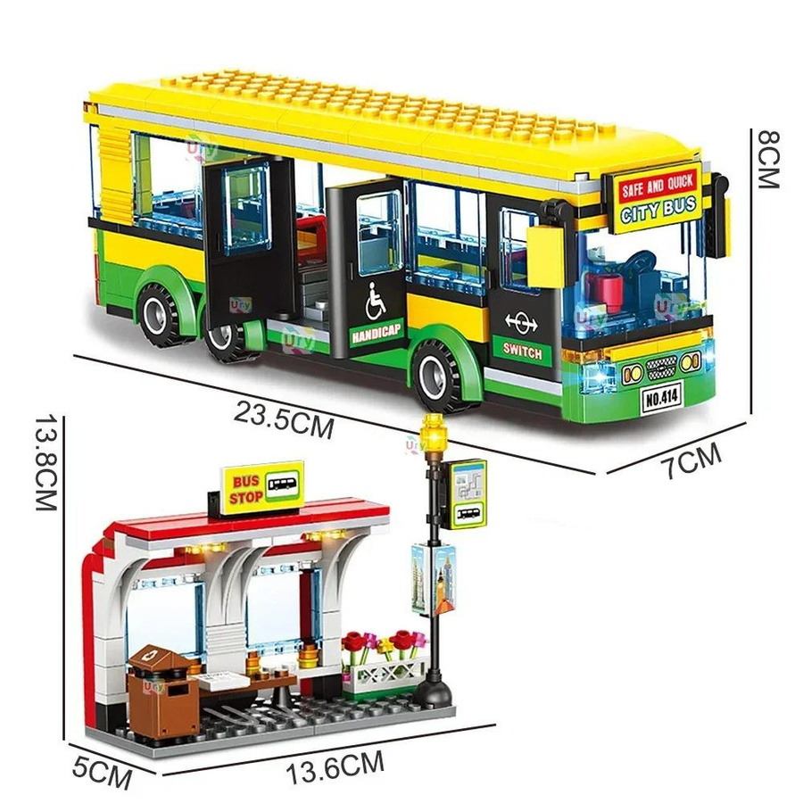 Linyi toy Bus Stadt Gelb Set - Bild 5