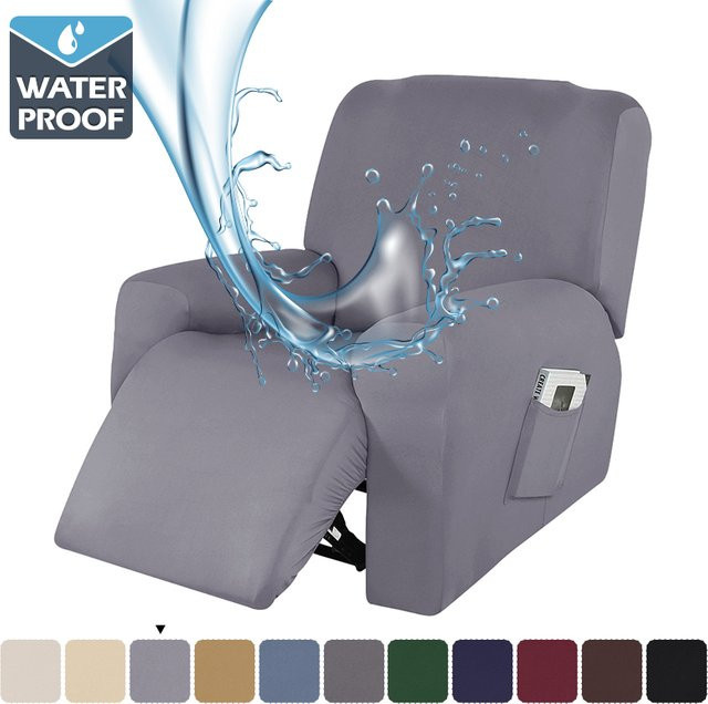 4-teiliges Set Leorate Wasserdichter Stretch-Sofabezug in Grau, Rutschfester Einzelsofabezug aus elastischer Milchseide - Bild 1
