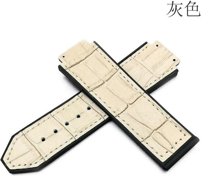 Uhrenarmband Hublot Big Bang Series, Leder und Silikon, Grey, 25 mm x 19 mm - Bild 1