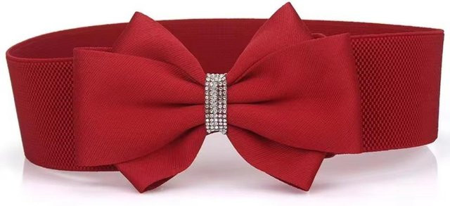 Stretchgürtel Damen, Strass, rot - Bild 1