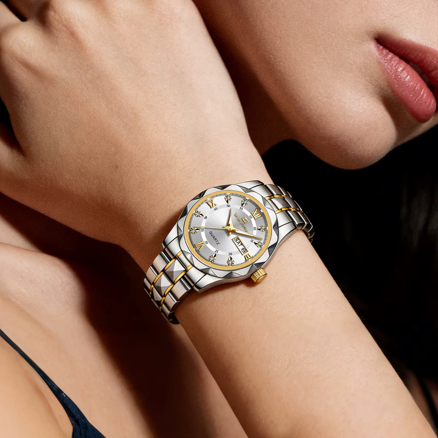 VA VA VOOM Armbanduhr Edelstahl, Quarz, 28 mm, Kristall, Damen - Bild 5