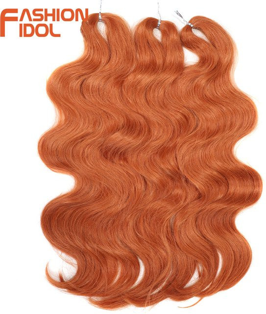 FASHION IDOL Häkelhaar Wellig Ombre Blond Orange, 24", 3 Stück - Bild 1