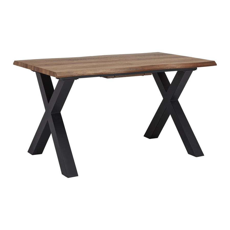Bessagi Home Ausziehtisch Lia in Walnussbraun mit Metallgestell, Breite: 140-180 cm, Tiefe: 90 cm, Höhe: 76 cm - Bild 2