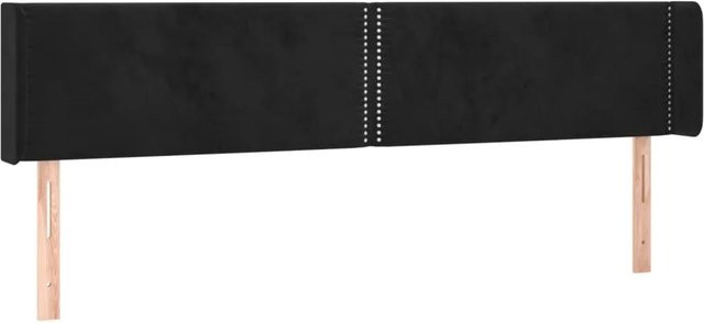vidaXL LED Kopfteil aus Samt in Schwarz mit USB-Ladeport, Breite: 203 cm, Tiefe: 16 cm, Höhe: 78-88 cm - Bild 1