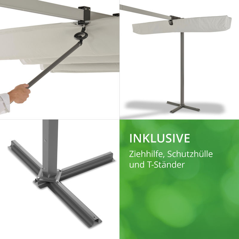 Leco Standmarkise Waved faltbares Sonnendach natur B: 4 m, T: 2,5 m, H: 2,20 m - Bild 4