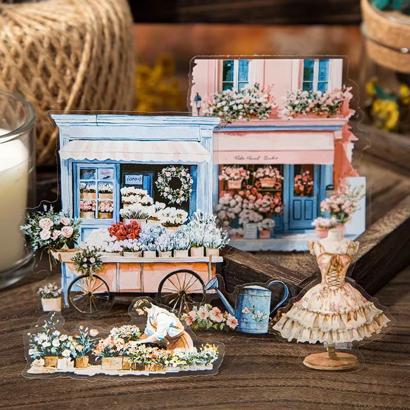 YCDBTH Aufkleber-Set mit 15 Träumer-Charakteren und Blumenblättern in Multicolour, Bastelmaterial für Sammelalben, Größe: 14,6 x 9,0 cm - Bild 2