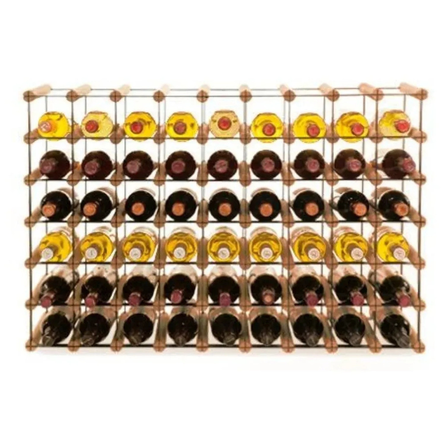 PROREGAL Modulares Weinregal Vinotega Mod aus massivem Kiefernholz, Braun geölt, H x B x T: 62,5 x 92,5 x 24,5 cm, Platz für 54 Flaschen - Bild 2