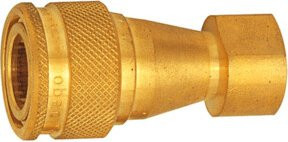 Riegler Hydraulikkupplung beidseitig absperrend, Messing gold, G 1/2 IG NW 11 - Bild 1