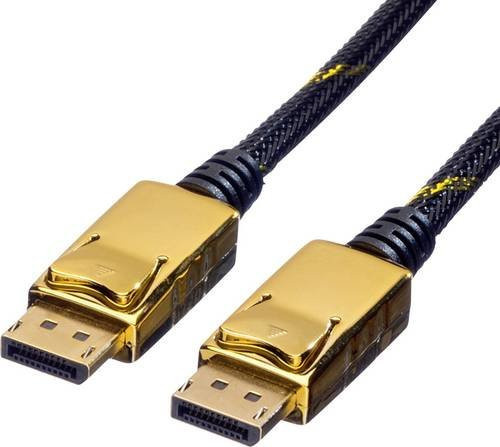 Roline DisplayPort Anschlusskabel in Schwarz/Gold mit 5,00 m Länge - Bild 1