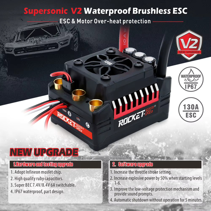 ROCKET RC Supersonic V2 Bürstenloser Motor mit ESC Combo, RC-Teile - Bild 2