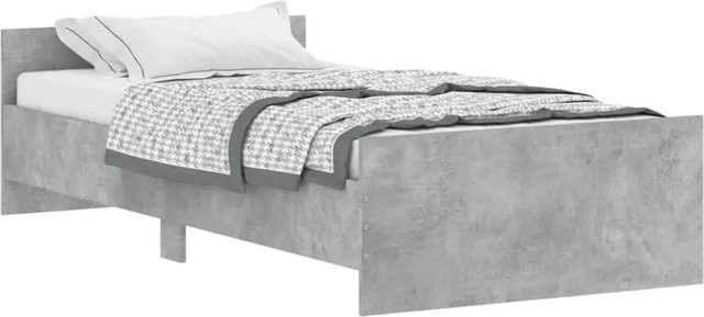 vidaXL Bettgestell aus Holzwerkstoff und Kiefernholz in Grau, B/T/H: 100 x 200 x 103 cm - Bild 1