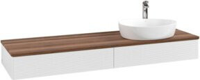 V&B Waschtischunterschrank Antao mit Frontstruktur und Beleuchtung, Farbe: Weiß, B: 160 cm, T: 50 cm - Bild 1