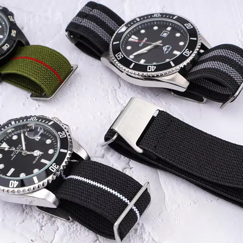 Uhrenarmband Textil/NATO, Nylon, Schwarz, Unisex - Bild 2