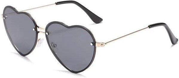 Dote Sonnenbrille, Herzförmig, randlos, Metall, grau, Damen - Bild 1