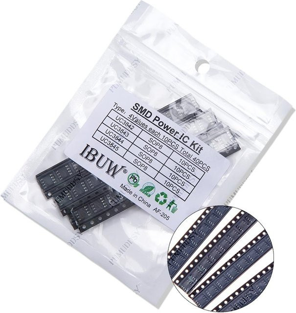 PUMUDDSY IC-Kit SOP 40 Stück Set mit UC3842, UC3843, UC3844 und UC3845 in Schwarz - Bild 1
