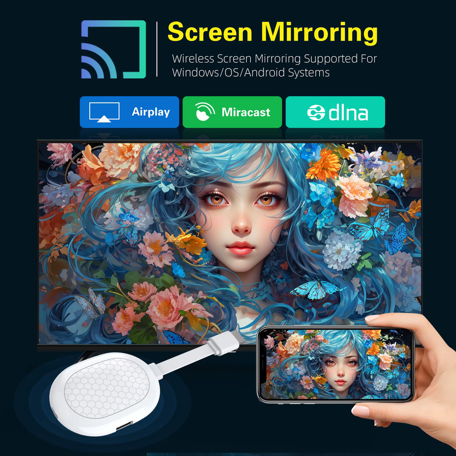 LVMAO Android 14.0 Mini TV Stick 4K UHD Media Streamer mit 16GB Speicher, WiFi 6, Bluetooth 5.0 und USB 3.0 in Weiß - Bild 6
