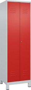 C+P Putzmittel-Spind Classic PLUS mit 2 Abteilen und Zylinderschloss, Farbe Grau/Rot, H x B x T: 195 x 60 x 50 cm - Bild 1
