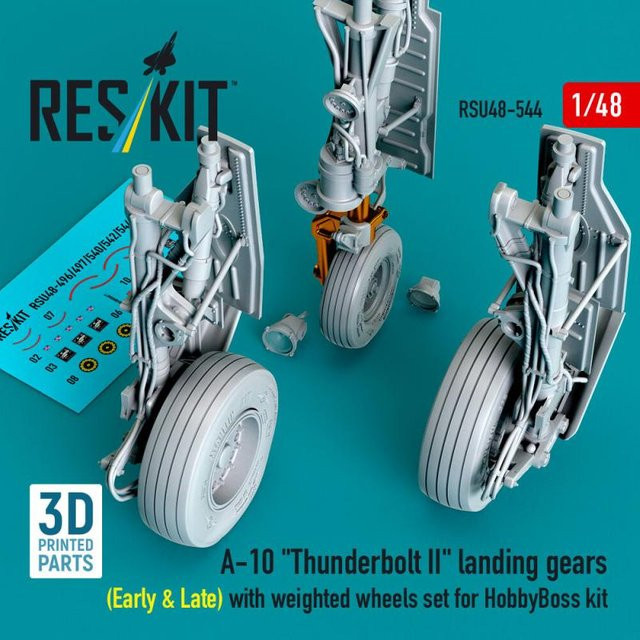HobbyBoss A-10 Thunderbolt II landing gears, Set, Metal+3D Printed - Bild 1