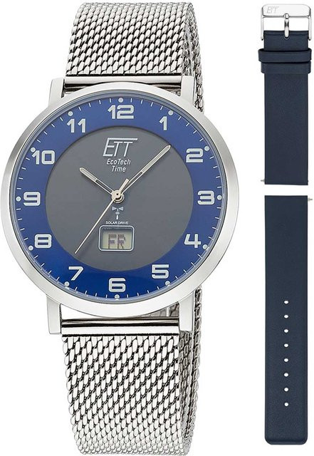 ETT Herrenuhr Atacama, Solar, Funk, Edelstahl, Blau, 40 mm - Bild 1