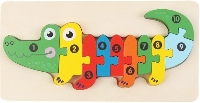 3D Puzzle Holz Dinosaurier Tier, Lernspielzeug, ab 2 Jahren - Bild 1