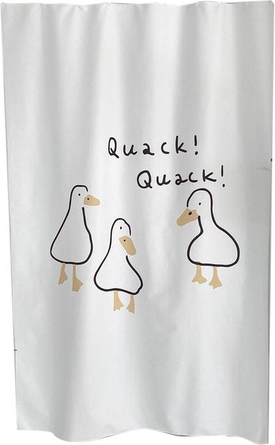 Dekorativer Cartoon Türvorhang Little White Duck von OutsideWorld in Weiß aus Polyester mit Blackout-Funktion - Bild 1