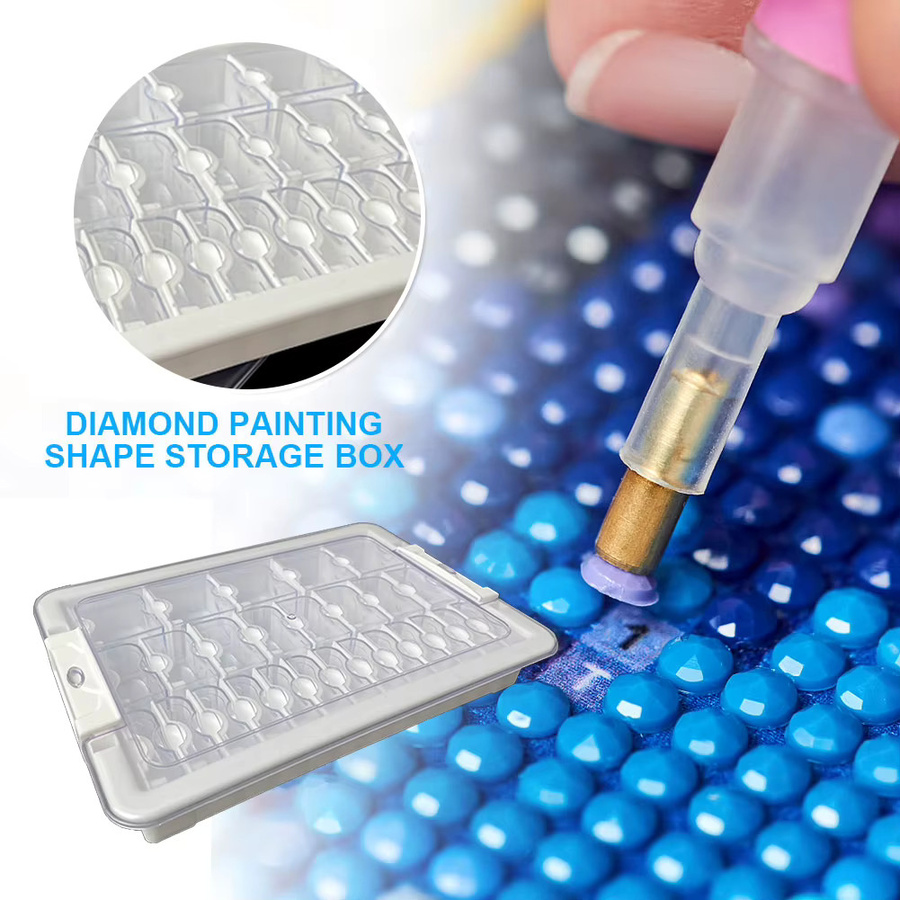 VAKIND Aufbewahrungsbox für Diamantmalerei, transparente Perlen-Organizer aus Kunststoff für Diamond Painting Zubehör - Bild 3