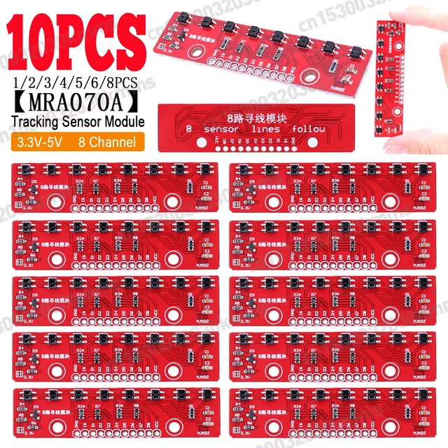 COOLMOON 8-Kanal Infrarot-Line-Follower Sensor Modul 8-Bit-Detektor in Rot - Bild 1