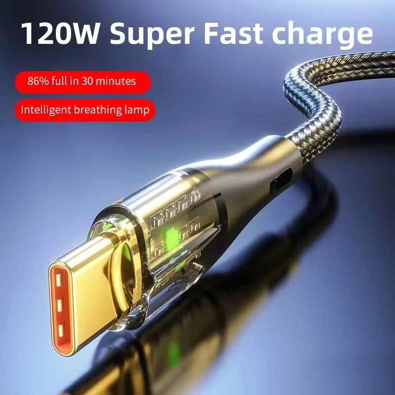 Lenovo USB-auf-Typ-C-Kabel 120W Schnellladegerät und Datenkabel in Schwarz - Bild 3
