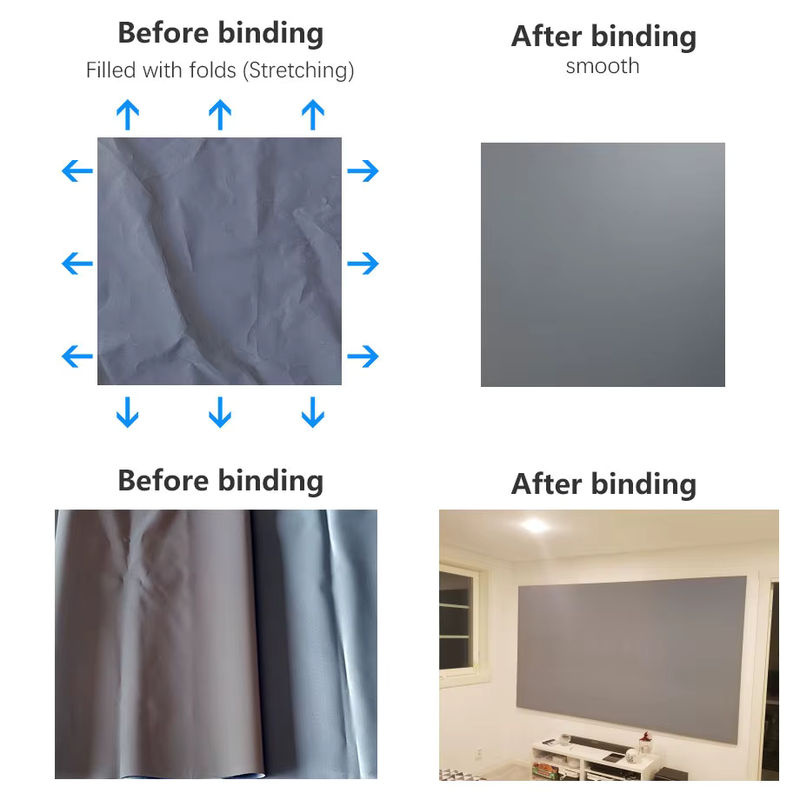 Salange Beamer Leinwand Projektionsstoff Grau, Tragbare Reflektierende Leinwand für 100 bis 120 Zoll, Rechteckig und Hängend - Bild 2